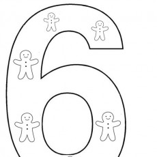 Merry Christmas Theme with Number 6 and Gingerbread Men