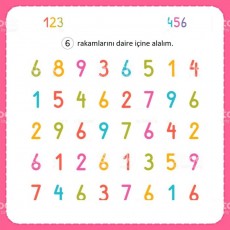 Rakamlarla Daire İçine Alma Aktivitesi - 6 Sayısı ile Eğlenceli Matematik Öğrenimi