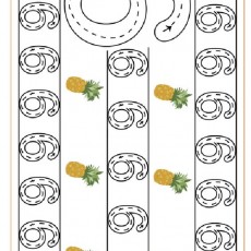 Pineapple Counting and Tracing Activity for Kids: 6 (altı)