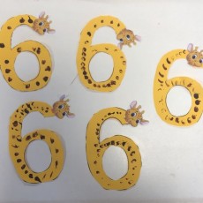 Altı Sayısı ve Sarı Leopar Temalı Eğitici Görsel