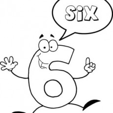 Eğitici Karakter: 6 (SAYI) - Altında 'SiX' Kelimesi