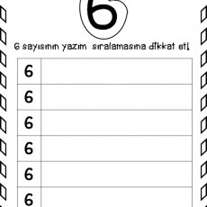 6 Sayısının Yazım Sırası Eğitici Materyali