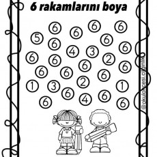 6 Rakamını Boya - Eğitici Aktivite ve Rakam Öğrenme Materyali