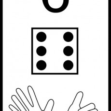 Dice and Number Six Educational Material: Counting and Number Recognition