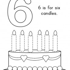 6 Candles Cake Coloring Activity