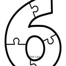 Puzzle Number 6 (Altı) - Eğitici Materyal