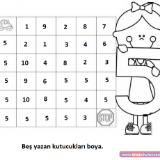Eğlenceli Sayı Boyama - Beş Sayısı