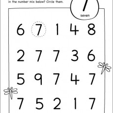Number Scramble Activity: Find the Number 7 (7 - seven)