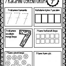 7 Rakamını Öğreniyorum: Eğitici Etkinlikler ve Boyama Sayfası