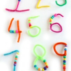 1-9 Fine Motor Skills Counting with Colorful Pipe Cleaners and Beads