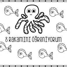 8 Rakamını Öğreniyorum - Deniz Canlıları Etiketleme Aktiviteleri