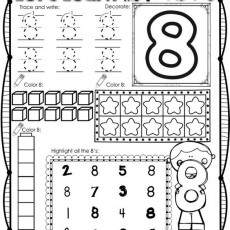 Let's Learn the Number 8: Educational Worksheet for Early Childhood Number Recognition and Writing Practice