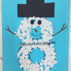 Kardan Adam Sanat Çalışması: 1 Adet Kardan Adam El İşi Aktiviteleri