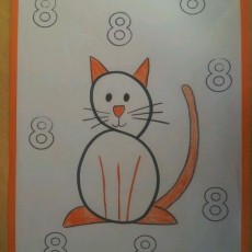 Kedi ve Rakam 8 Eğitimi: 8 Sayısını Öğreten Eğlenceli Resim