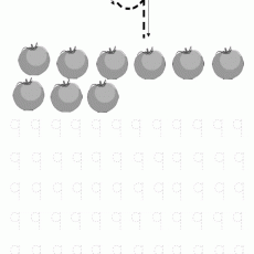 Tomato Counting and Letter 'q' Tracing Activity