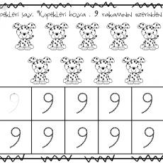 Küçük Çocuklar İçin 9 Sayısını Öğrenme ve Boyama Aktivitesi