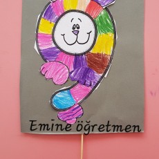Renkli Tavşan Figürü Eğitici El İşi Çalışması