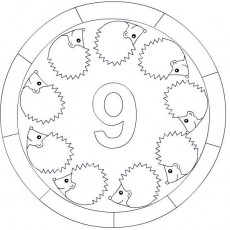 Hedgehog Counting 9 - Educational Activity on Numbers and Animals