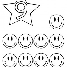 9 Smiley Faces Coloring Activity