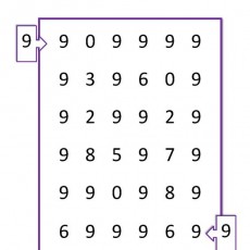 El número 9: laberinto - Actividad de matemáticas preescolar