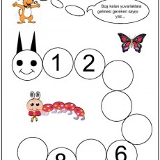 Eğlenceli Sayılar Çalışma Sayfası: 1, 2, 6 - Sayı Tamamlama Etkinliği