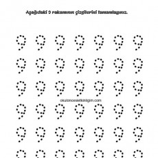 9 Rakamının Çizgilerini Tamamlama Etkinliği - Eğitim Materyali