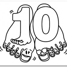 Eğlenceli Ayaklarla Sayı 10: Rakam ve Eğlenceli Karakterler