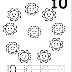 Eğlenceli Sayıları Öğrenme: 10 Gülümseyen Güneş ve Rakam 10
