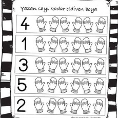 Eldiven Boyama Etkinliği: Rakamlar ve Nesneler (1, 2, 3, 4, 5)