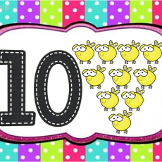 10 YELLOW BIRDS AND O H LETTERS EDUCATIONAL VISUAL