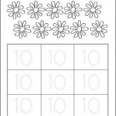 Counting and Tracing the Number 10 with Flowers