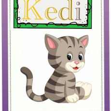 Kedi: Eğitim Materyali - Hayvanlar ve Sesli Harfler