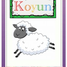 Koyun Eğitici Materyali: Renkli Yazı ve Çocuk Resimleri