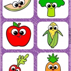 Eğlenceli Meyve ve Sebzeler: 1 Melon, 1 Brokoli, 1 Elma, 1 Mısır, 1 Turp, 1 Ananas