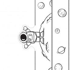 Astronot ve Gezegenler: Çizim ve Boyama Materyali