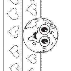 Earth and Heart Patterns Coloring Page