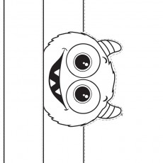 Kawaii Canavar Maskesi Boyama Sayfası