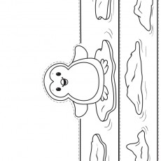 Penguin on Iceberg - Educational Coloring Activity