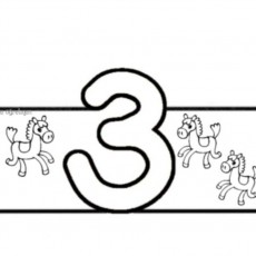 Rakam 3 ve At İllüstrasyonları ile Eğitici Çizim
