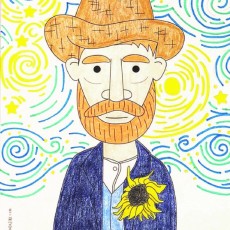 Van Gogh Çizim Çalışması: Yıldızlı Gece ve Ayçiçeği Temalı Eğitsel Çizim