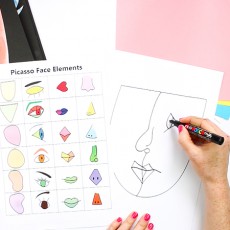 Picasso Tarzında Yüz Elemanları ile Sanatsal Çalışma   (Eğlenceli Resim Öğretimi)