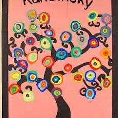 Kandinsky Temalı Renkli Ağaç Sanat Çalışması