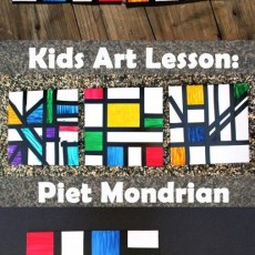 Kids Art Lesson: Piet Mondrian Inspired Abstract Artwork and Color Exploration