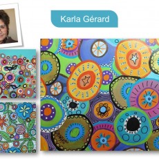 Renkli Geometrik Desenli Abstrakt Sanat Eserleri