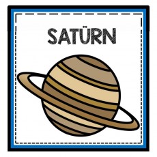 Satürn Gezegeninin Eğitici Kartı - Planetary Science