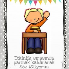 Etkinlik Sırasında Parmak Kaldırma Daveti - Eğitim Materyali