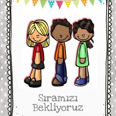 Eğitim Materyali: Sıra Bekleyen Çocuklar İllüstrasyonu - 3 Çocuk (1/ÜÇ)