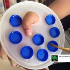 Renkli Plastik Kapaklarla Geri Dönüşüm Eğitimi: 10 Mavi Kapak, Boya Fırçası Kullanımı