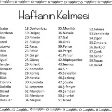 Haftanın Kelimesi: 60 Öğrenme Aracı ve Kavramı Listesi (1-60)