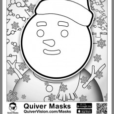 Kış Temalı Boyama Sayfası: Kar Adamı ve Kış Desenleri (Quiver Masks)
